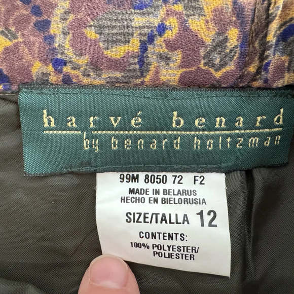 Harve Benard Vintage Pencil Print Side Zip Slit Grandma Office Skirt 12 - Picture 4 of 7